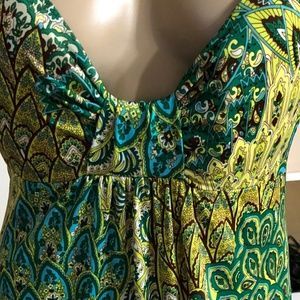 BRIGHT Peacock colors, maxi adj straps, blue green